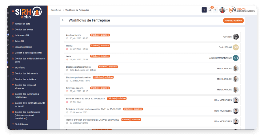 Fonctionnalité Workflows